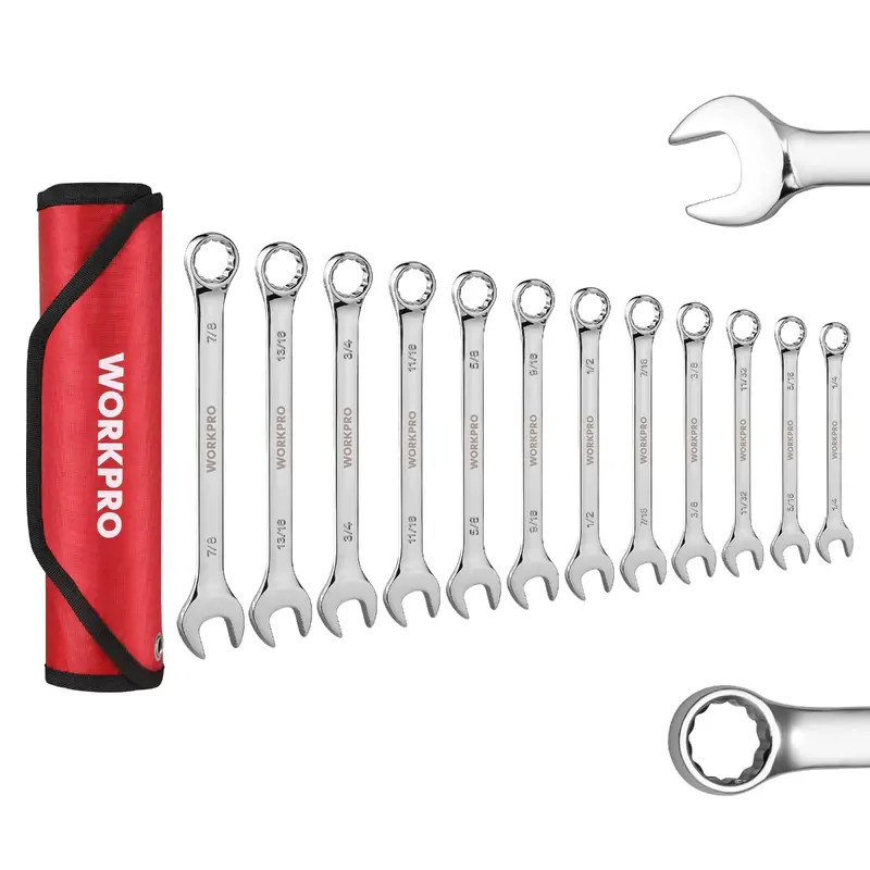 Workpro 12-Piece Premium Chrome Vanadium Combination Wrench Set 1