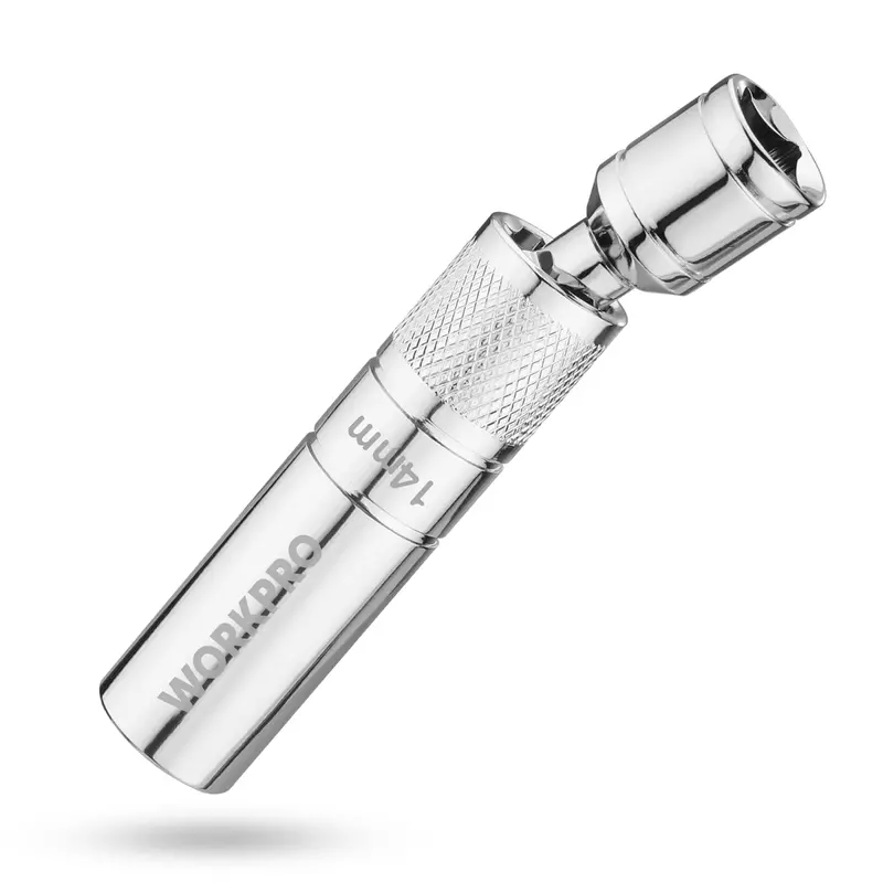 Workpro 14Mm Magnetic Swivel Spark Plug Socket — 3/8" Drive, 4" Total Length, Thin-Wall Design 1