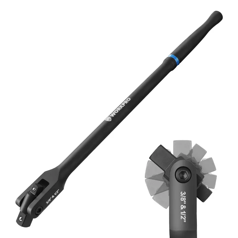 Workpro 16-Inch Dual-Drive Breaker Bar – 360° Rotatable Head Compatible With 3/8" And 1/2" Drives 1
