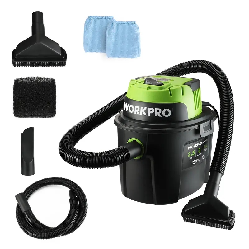 Workpro 2.5-Gallon Wet/Dry Vacuum – 3 Peak Hp Portable Shop Vac For Home & Workshop Use 1