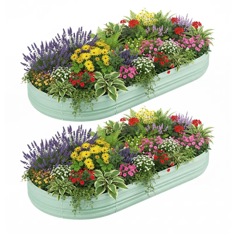 Workpro 2-Pack Galvanized Raised Garden Beds – 8 Ft X 4 Ft X 1 Ft, Easy-Assembly Outdoor Planters 1