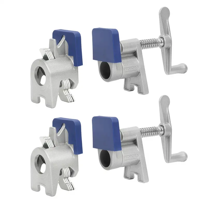 Workpro 2-Piece Aluminum Pipe Clamps – Lightweight I.D. 3/4" Tubing Fixtures For Diy & Plumbing 1