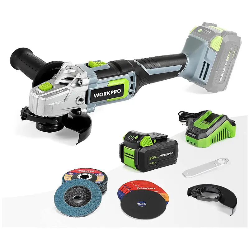 Workpro 20V Cordless Angle Grinder – 4.5" Lightweight Tool With 4.0Ah Battery & Fast Charger 1