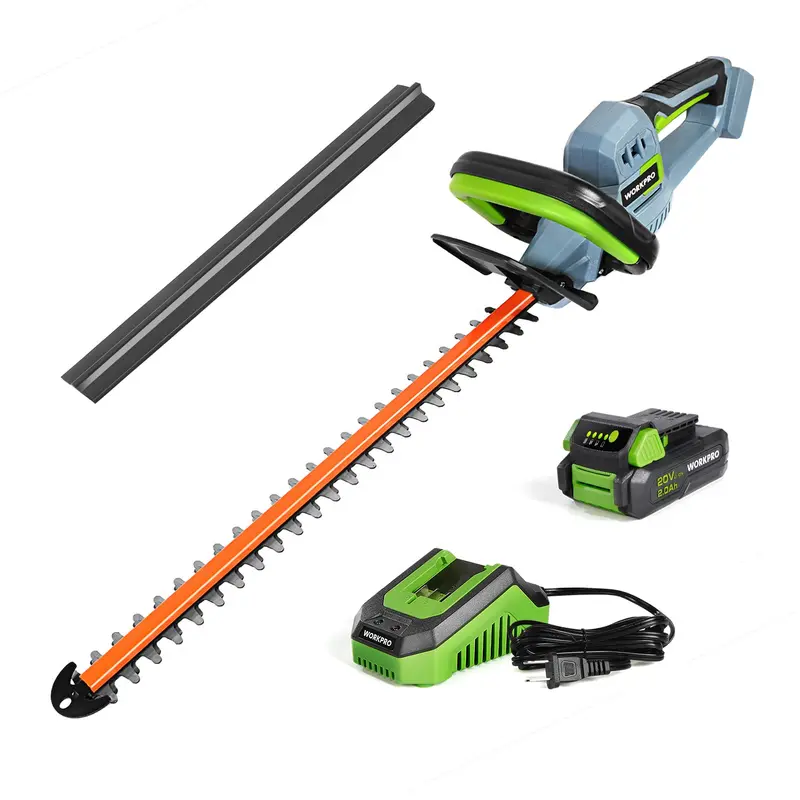 Workpro 20V Cordless Hedge Trimmer — 20" Dual-Action Blades With Battery & Charger 1