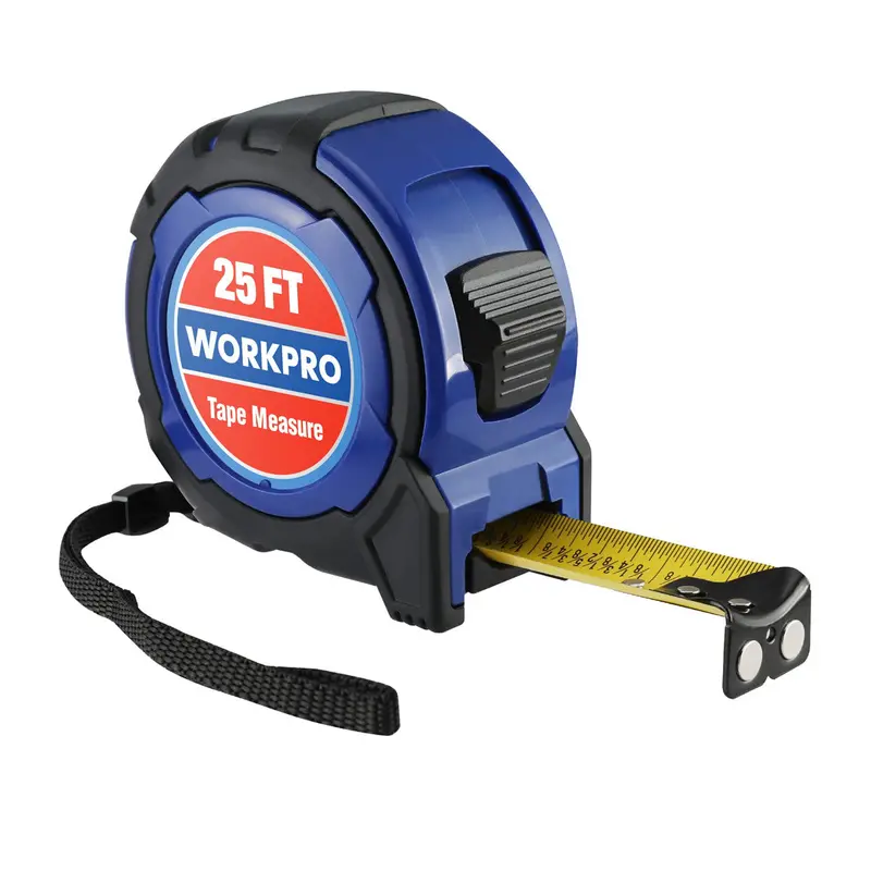 Workpro 25-Foot Easy-Read Retractable Tape Measure – Nylon-Coated Blade With 1/8" Fractions And 1/32" Accuracy 1