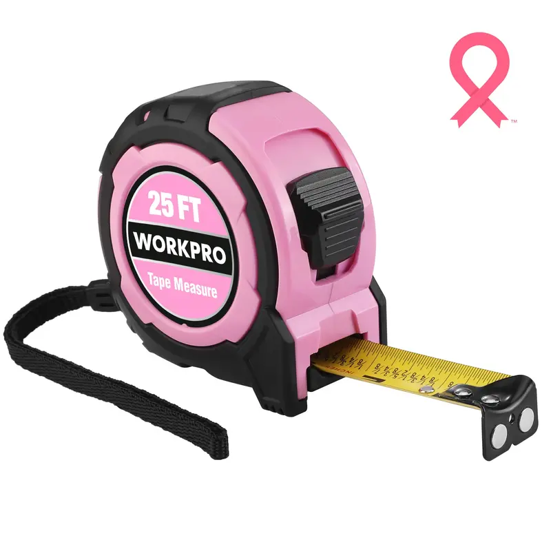 Workpro 25-Foot Magnetic Hook Tape Measure — 1/32" Accuracy & Nylon-Coated Retractor 1