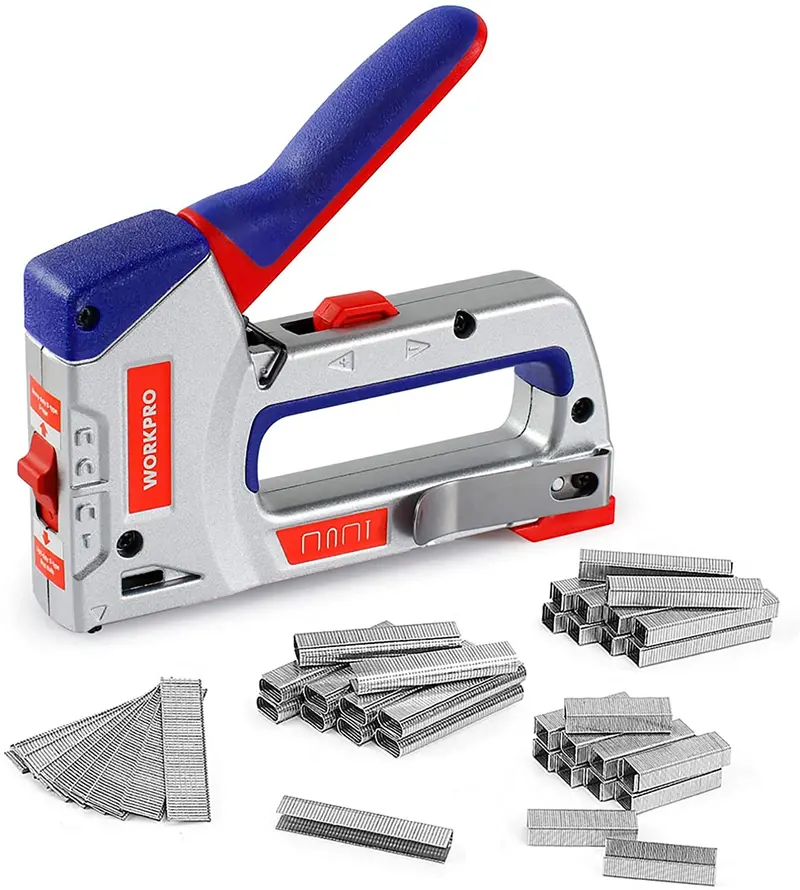 Workpro 4-In-1 Manual Staple Gun & Brad Nailer Kit (3000 Staples + 1000 Brads) 1