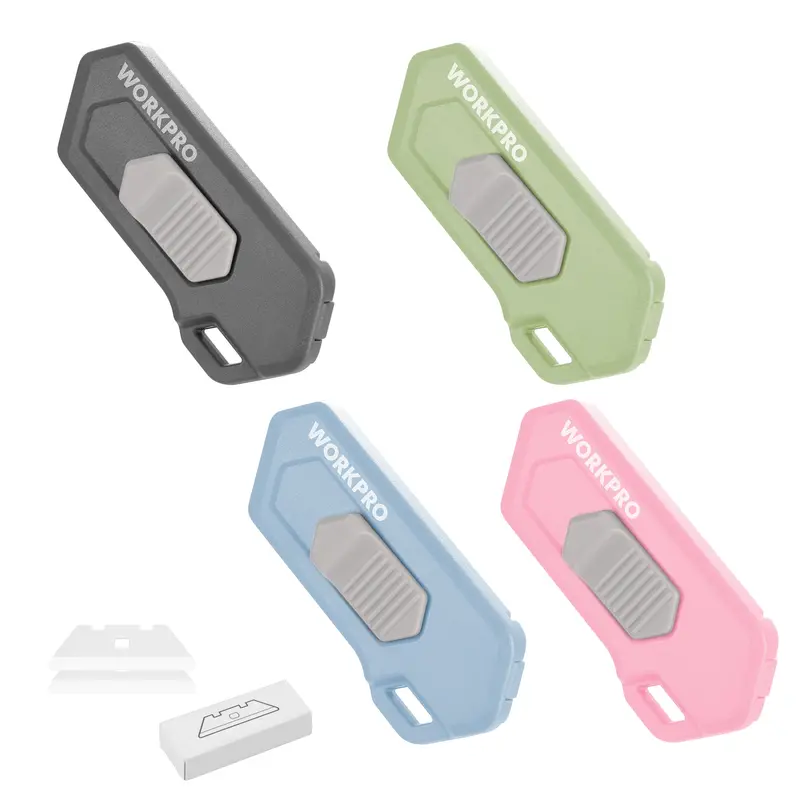 Workpro 4-Pack Ceramic Safety Box Cutters – Includes Extra Blades For Long-Lasting Sharpness 1
