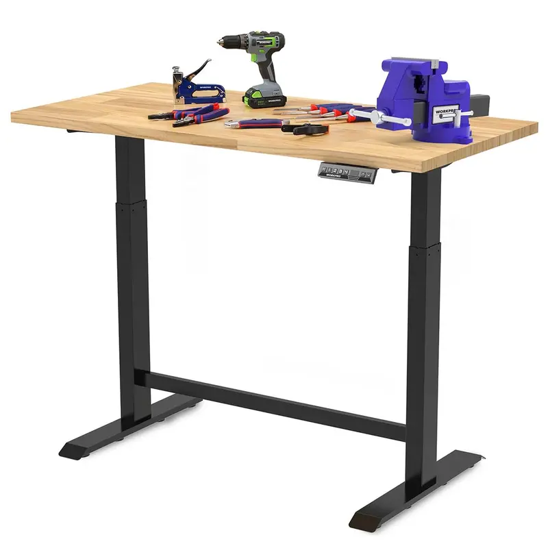 Workpro 48-Inch Electric Height-Adjustable Workbench – Dual-Motor Lifting, 48" X 24" Wooden Top 1