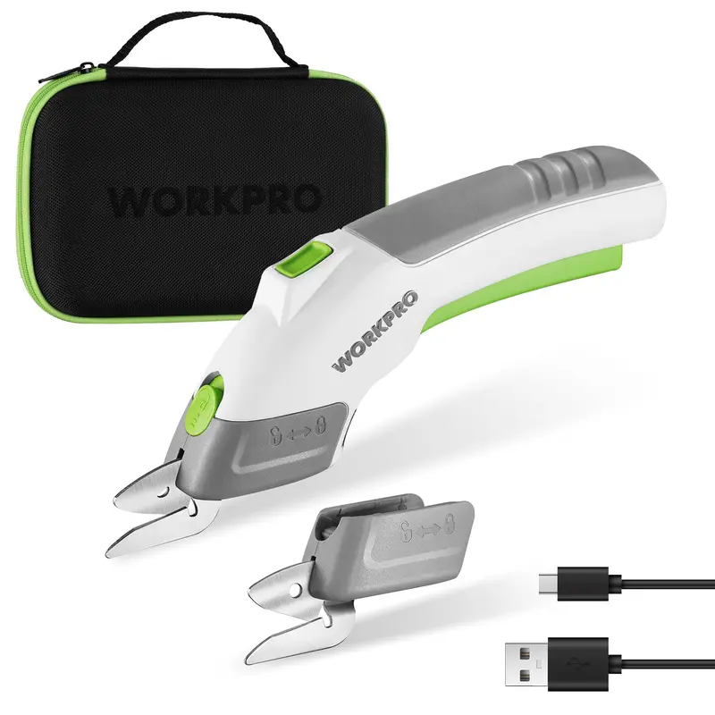 Workpro 4V Dual-Blade Cordless Electric Scissors – Rechargeable Design 1