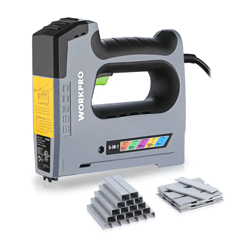Workpro 5-In-1 Corded Staple Gun & Brad Nailer – 110V, Includes 2000 Staples And Nails 1