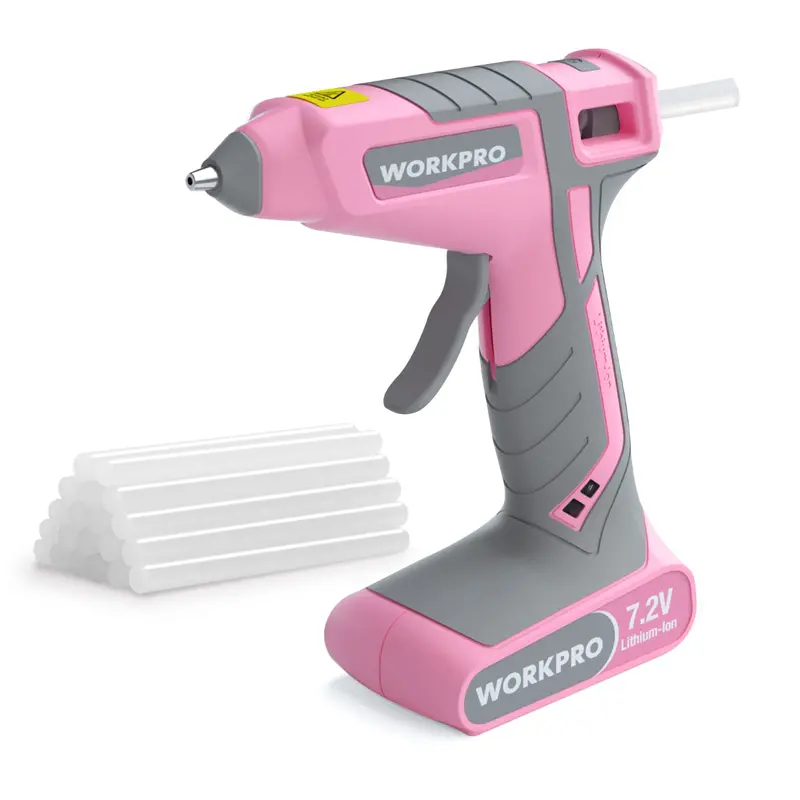 Workpro 7.2V Cordless Hot Melt Glue Gun — Pink Ribbon Edition 1