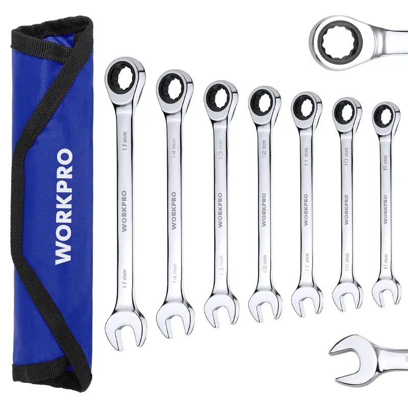 Workpro 7-Piece Ratcheting Combination Wrench Set – Precision-Machined For Tight Spaces 1