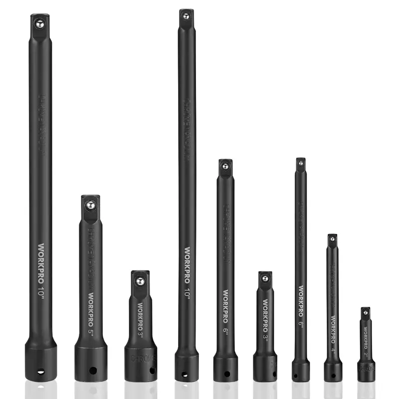 Workpro 9-Piece Impact Driver Extension Bar Collection 1