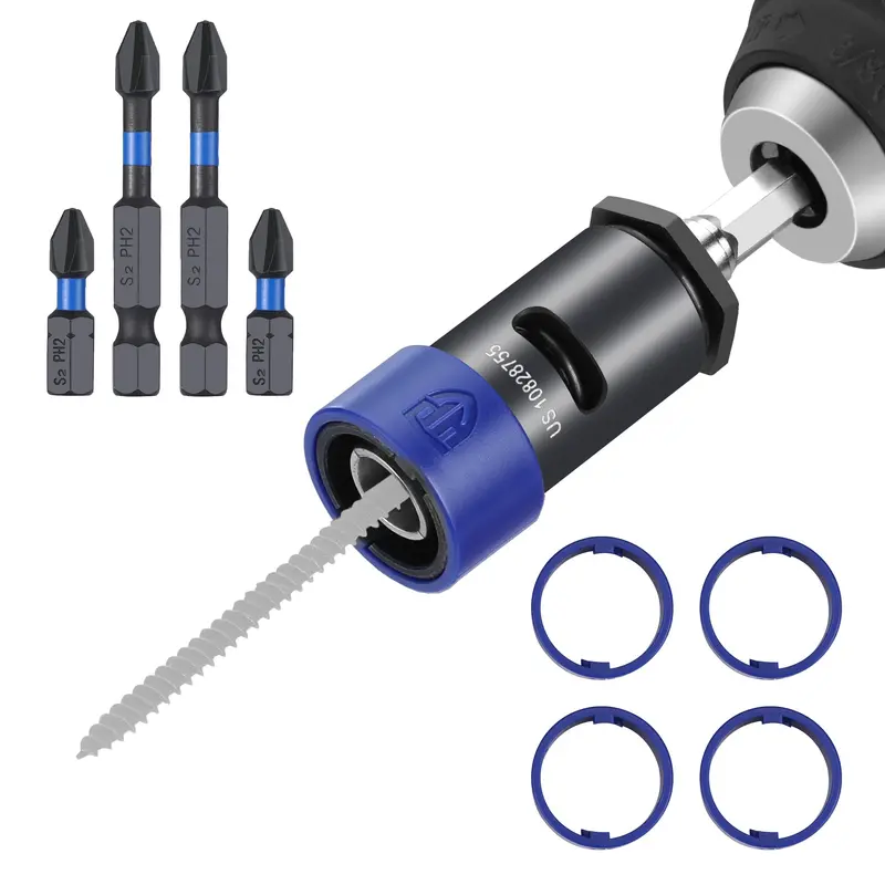 Workpro Drywall Screw Setter & Extractor Bit Holder – Universal 1/4" Hex Shank Compatibility For Impact Drivers 1