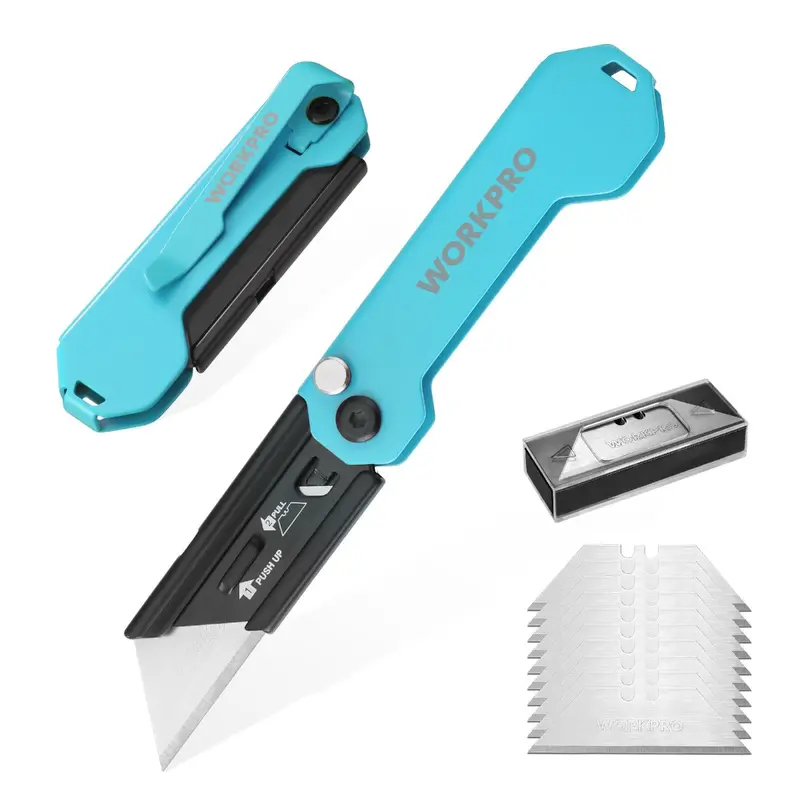 Workpro Dual-Pack Edc Folding Utility Knives – Compact, Pocket-Sized Cutting Tools For Daily Use 1
