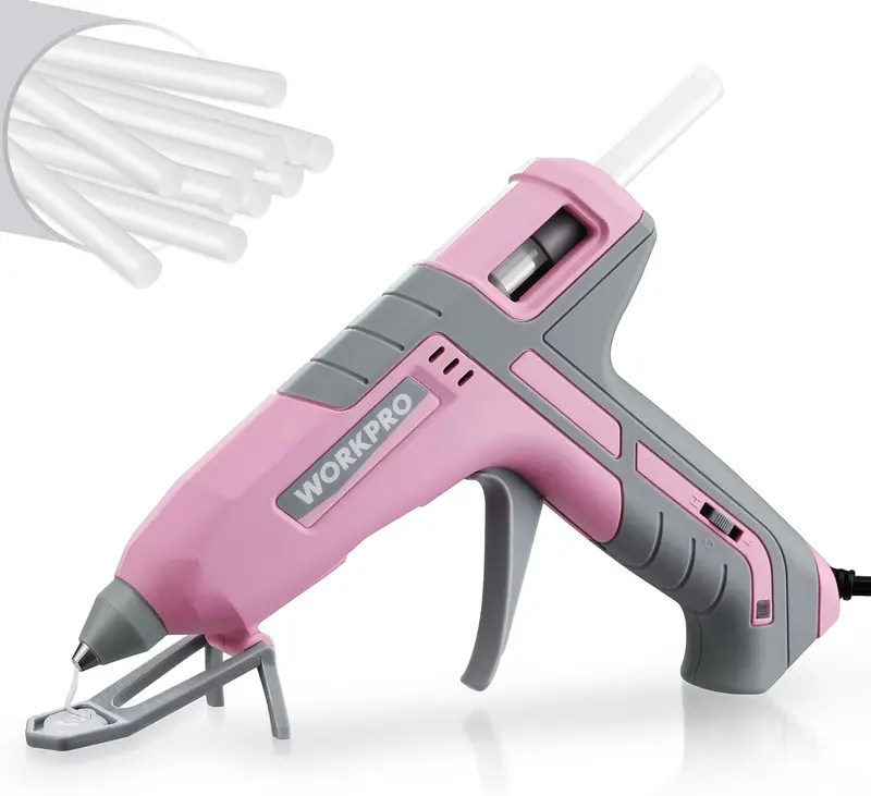 Workpro Full-Size Hot Glue Gun With 10 Glue Sticks – Pink Ribbon Edition 1
