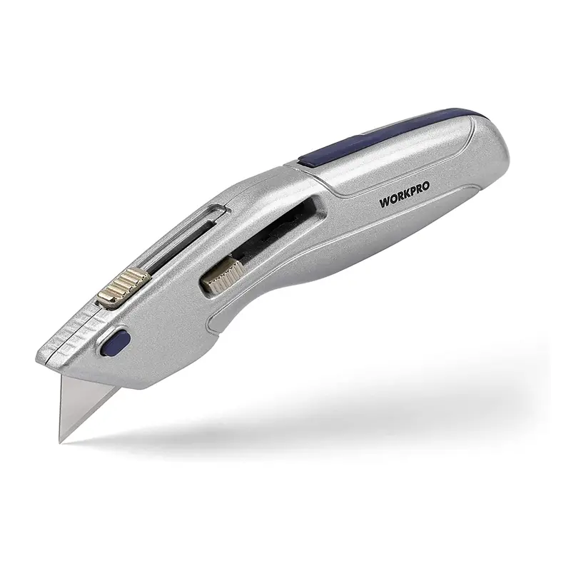 Workpro Retractable Safety Utility Knife With Self-Retracting Blade & 2 Extras 1