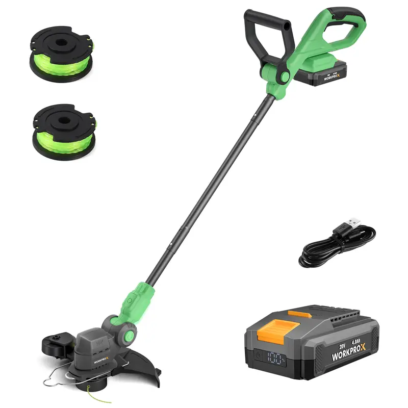 Workprox 20V 2-In-1 Cordless Lawn Edger And Weed Trimmer With Dual Spool Lines 1