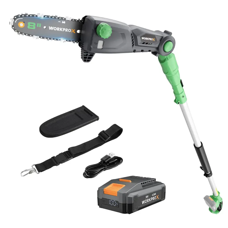 Workprox 20V Cordless Pole Saw – Extendable To 15 Feet For Elevated Tree Trimming 1