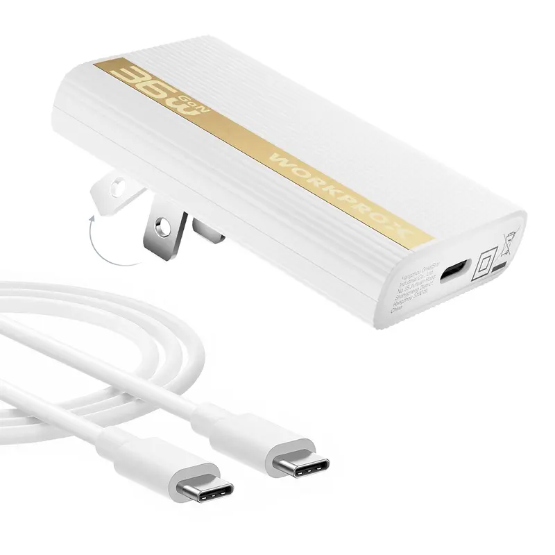 Workprox Ultra-Slim 36W Gan Wall Charger – Foldable Plug, Integrated Usb-C Cable, Fast Charging Support 1