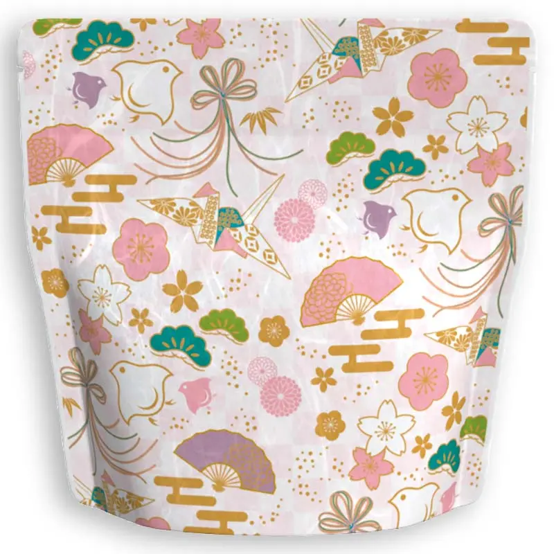 Yoshimura Pack 1403 Reusable Washi Paper Gift Bag – Chidori Ichimatsu (Plover & Checkered) Pattern 1