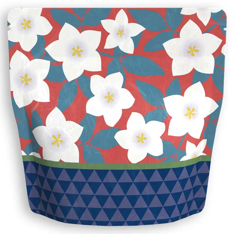 Yoshimura Resealable Washi Paper Bag – Bellflower (Adenophora) Design 1