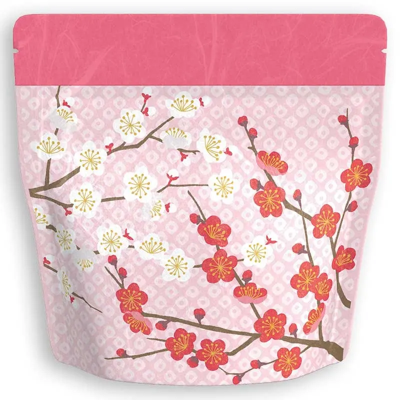 Yoshimura Resealable Washi Paper Bag – Japanese Plum (Ume) Design 1