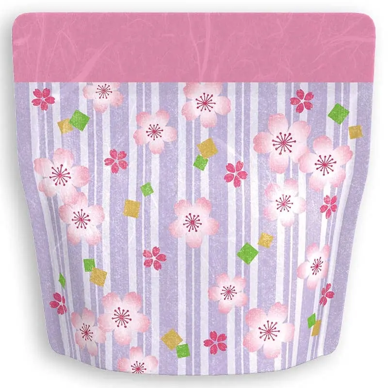 Yoshimura Resealable Washi Paper Bag – Purple Sakura Motif 1