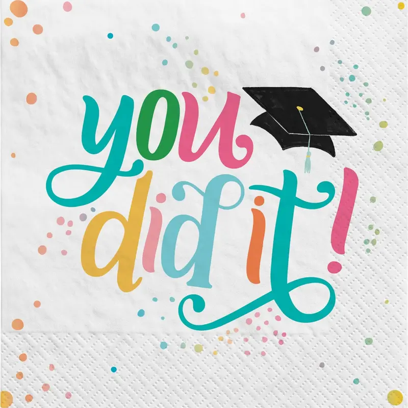 'You Did It!' Graduation Beverage Napkins (40-Pack) 1