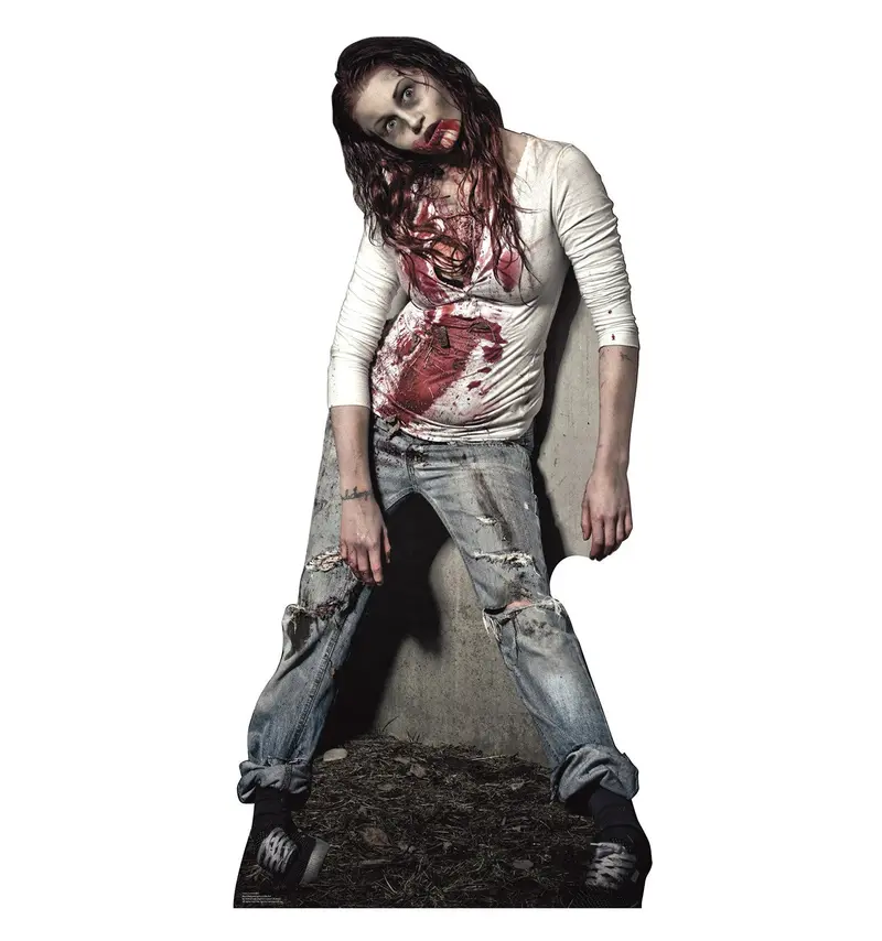 Zombie Girl Life-Size Cardboard Cutout – Custom Printed, Ships Within 10–14 Days 1