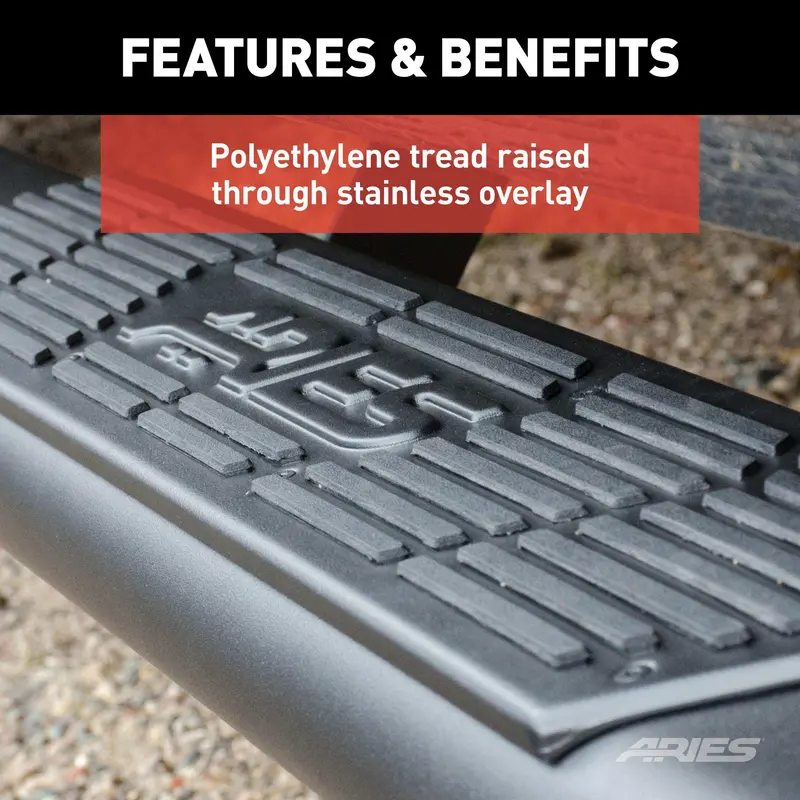 Aries 2558011 Ascentstep Running Boards – 5.5" × 91" Black Steel Side Steps For Select Silverado & Sierra 1