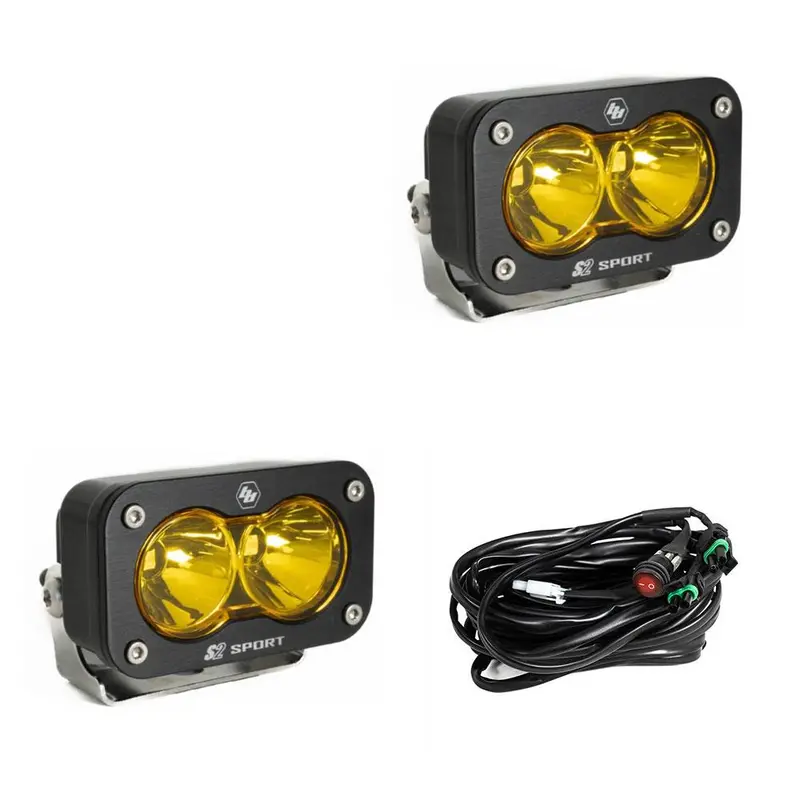 Baja Designs 547811 S2 Sport Led Light Pod Pair – Black Housing With Baja Amber Spot Beam 1