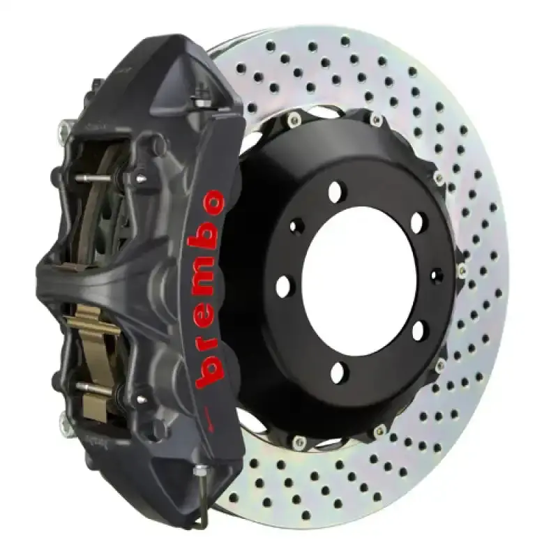 Brembo 6-Piston Front Big Brake Kit – For 2005–2011 Porsche 997 Carrera 2/2S/Gts, Drilled Black Rotors 1