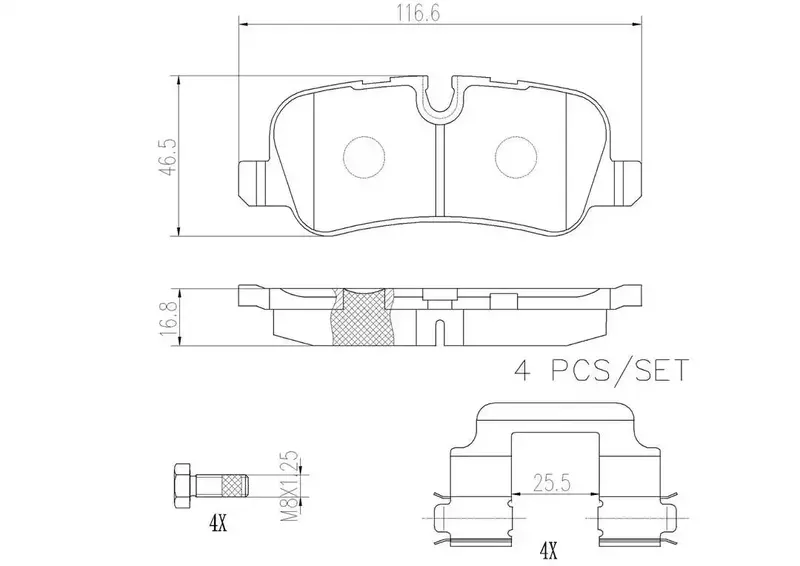Brembo P44013N Premium Brake Pad Set – Disc Type 1