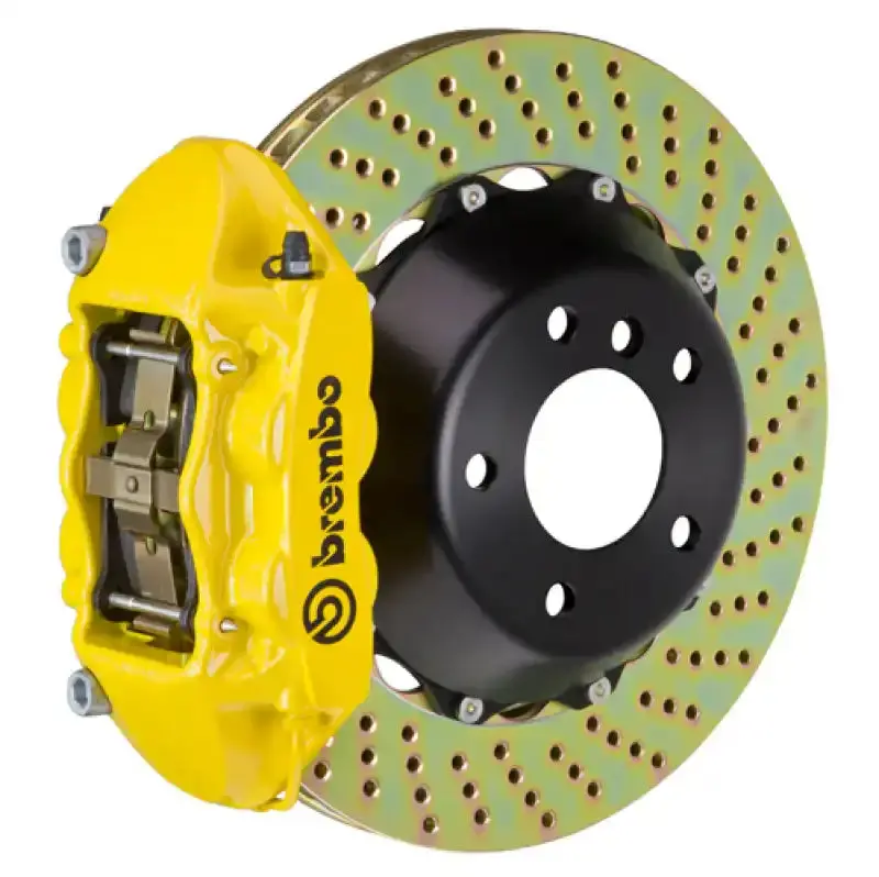 Brembo Rear Big Brake Kit For 1996–2001 Porsche Boxster Spyder – Drilled 345X28Mm Two-Piece Rotors, Yellow Finish 1
