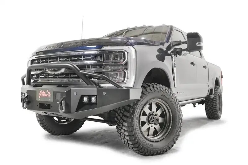 Fab Fours Premium Front Winch Bumper – Pre-Runner Guard Included, Bare Steel Finish, Model Fs23-A5952-B 1