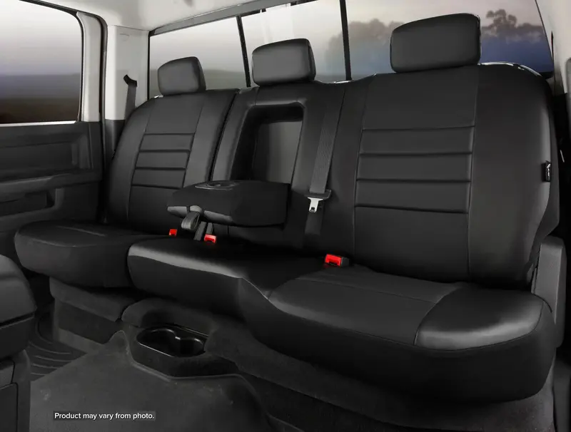 Fia Sl62-24 Black/Gray Leatherette Rear Seat Covers – Sl60 Series Custom Fit 1