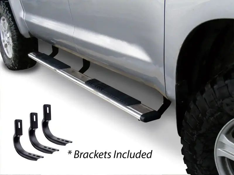 Go Rhino 5-Piece Low-Profile Stainless Steel Side Steps With Mounting Brackets – Gas-Only Fitment 1