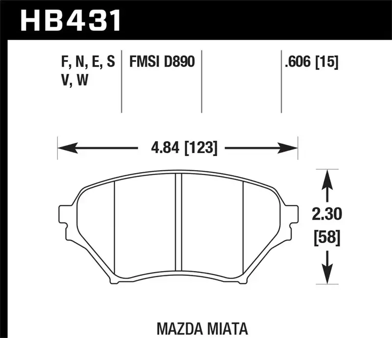 Hawk Performance Hb431F.606 High-Performance Street (Hps) Brake Pads – 0.606" Thickness 1