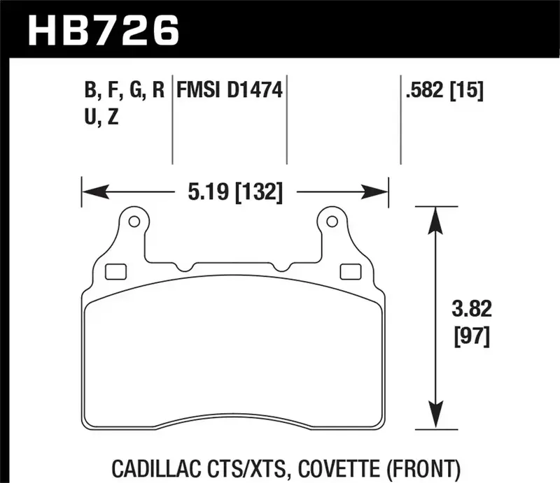 Hawk Performance Hb726Q.582 Dtc-80 Racing Disc Brake Pads – 0.582" Thickness 1