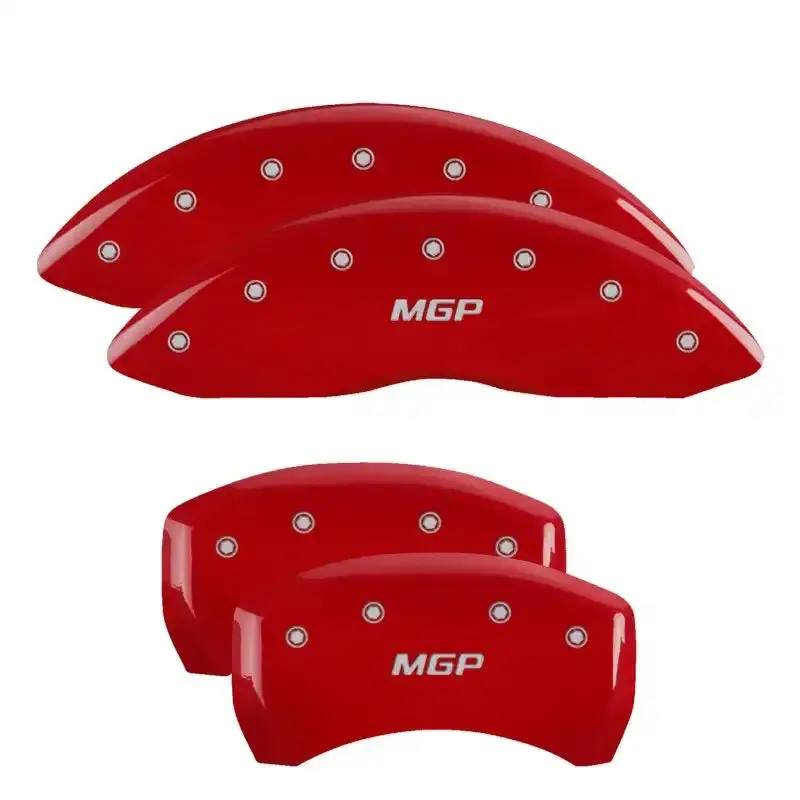 Mgp Engraved 4-Piston Caliper Covers – Front And Rear, Lincoln Yellow With Black Finish 1