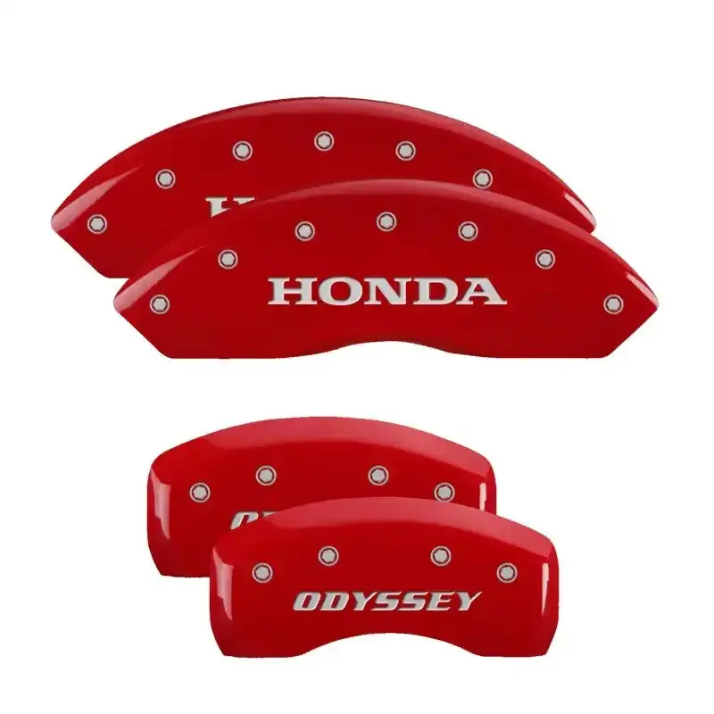Mgp Engraved Caliper Covers – Front Honda Logo & Rear H Logo, Red Finish With Silver Chrome Accents 1