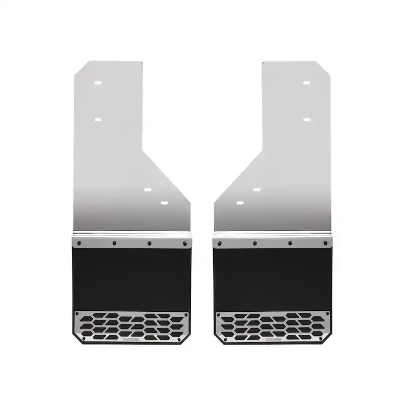 Putco Mud Skins Flaps – Polished Stainless Steel With Hex Shield Design 1