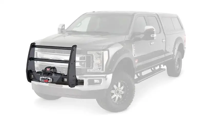 Warn Grille Guard For Gen Iii Trans4Mer Trucks – One-Piece Powder-Coated Black Design 1
