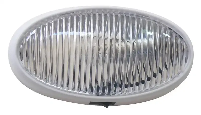 White Oval Porch Light With Switch – Outdoor Wall Mount Fixture 1